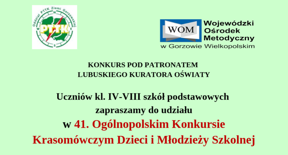 41. Ogólnopolski Konkurs Krasomówczy Dzieci i Młodzieży Szkolnej